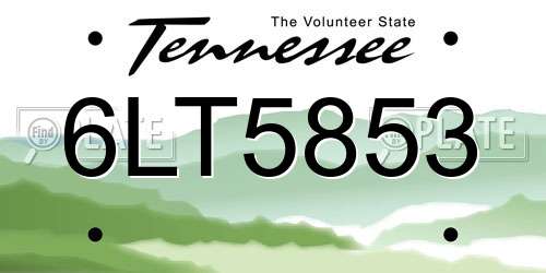 6LT5853 Tennessee License Plate