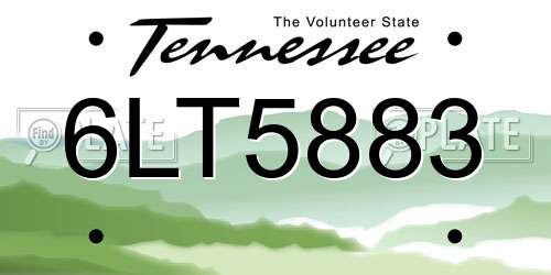 6LT5883 Tennessee License Plate