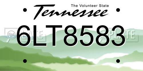 6LT8583 Tennessee License Plate