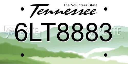 6LT8883 Tennessee License Plate