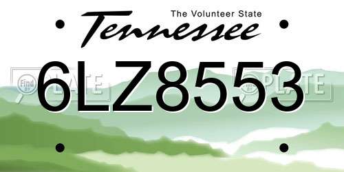 6LZ8553 Tennessee License Plate