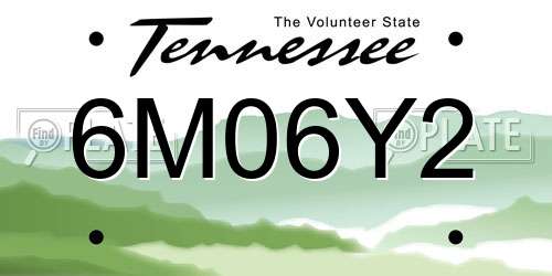6M06Y2 Tennessee License Plate