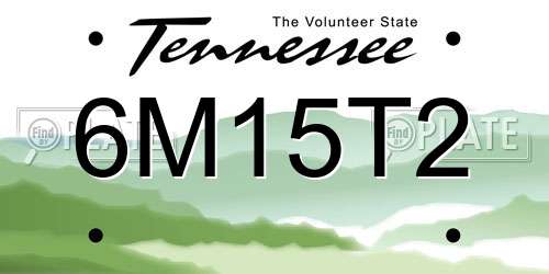 6M15T2 Tennessee License Plate