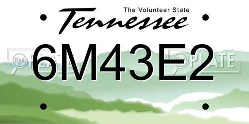 6M43E2 Tennessee License Plate