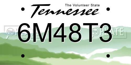 6M48T3 Tennessee License Plate
