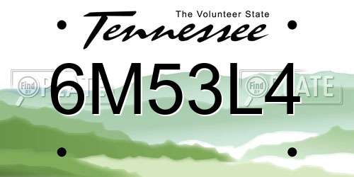 6M53L4 Tennessee License Plate