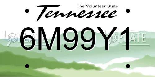 6M99Y1 Tennessee License Plate