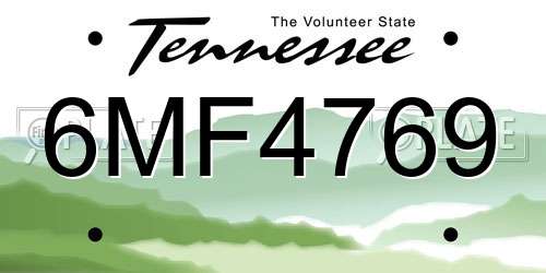 6MF4769 Tennessee License Plate