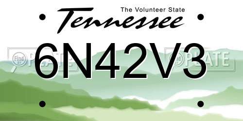 6N42V3 Tennessee License Plate