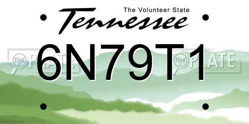 6N79T1 Tennessee License Plate
