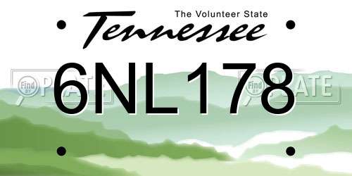 6NL178 Tennessee License Plate
