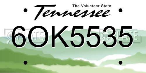6OK5535 Tennessee License Plate