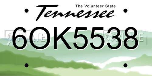 6OK5538 Tennessee License Plate