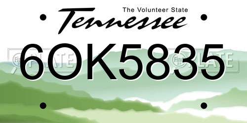 6OK5835 Tennessee License Plate