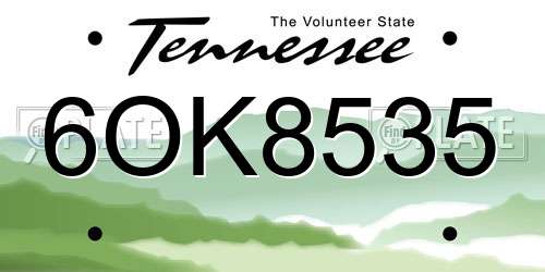 6OK8535 Tennessee License Plate