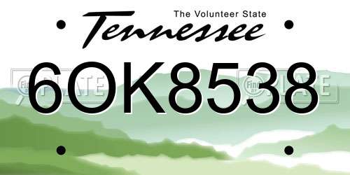 6OK8538 Tennessee License Plate