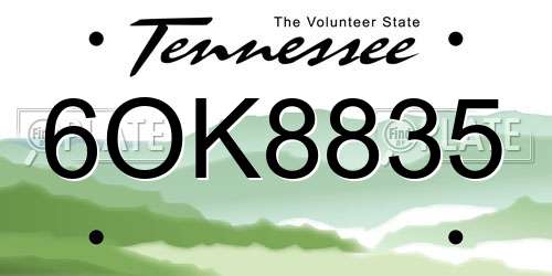 6OK8835 Tennessee License Plate