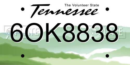 6OK8838 Tennessee License Plate