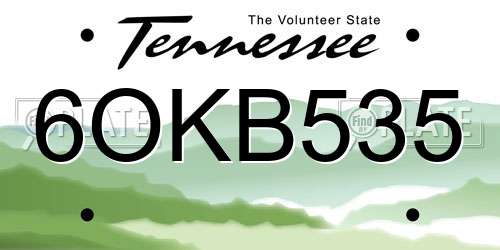 6OKB535 Tennessee License Plate