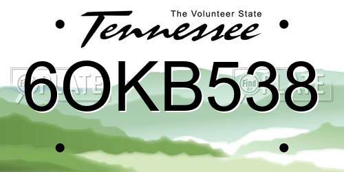 6OKB538 Tennessee License Plate