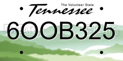 6OOB325 Tennessee License Plate