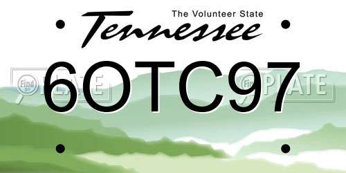 6OTC97 Tennessee License Plate