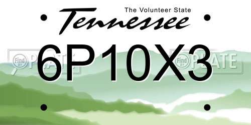 6P10X3 Tennessee License Plate