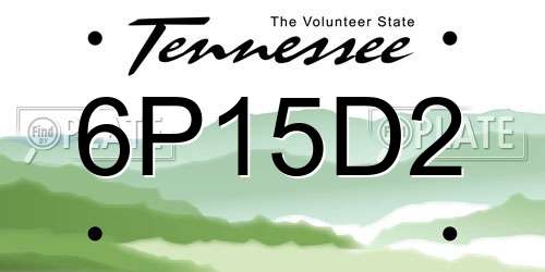 6P15D2 Tennessee License Plate
