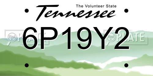 6P19Y2 Tennessee License Plate