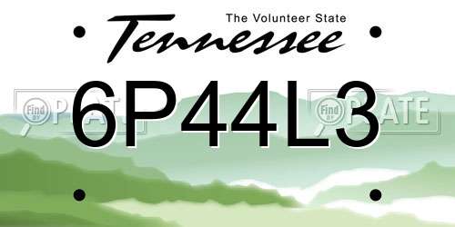 6P44L3 Tennessee License Plate