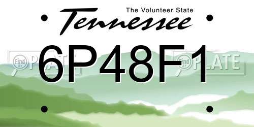 6P48F1 Tennessee License Plate