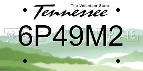 6P49M2 Tennessee License Plate