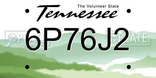 6P76J2 Tennessee License Plate