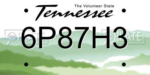 6P87H3 Tennessee License Plate