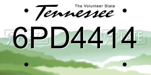 6PD4414 Tennessee License Plate