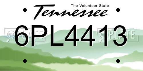 6PL4413 Tennessee License Plate