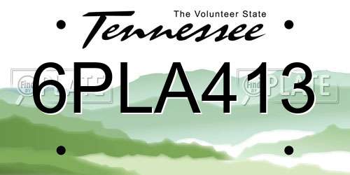 6PLA413 Tennessee License Plate