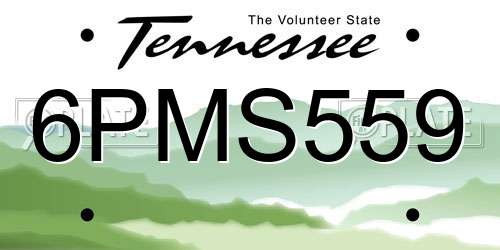 6PMS559 Tennessee License Plate