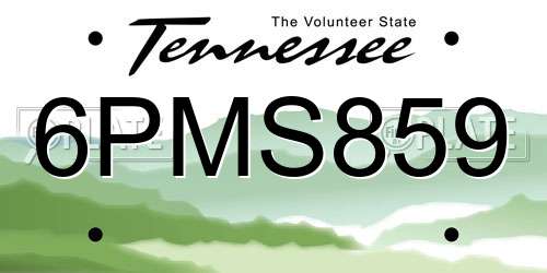 6PMS859 Tennessee License Plate