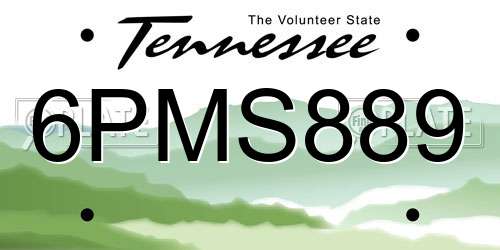 6PMS889 Tennessee License Plate