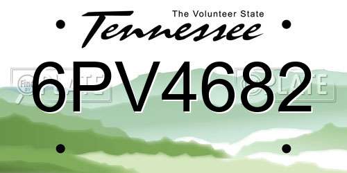 6PV4682 Tennessee License Plate