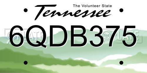 6QDB375 Tennessee License Plate