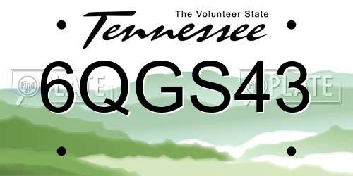 6QGS43 Tennessee License Plate