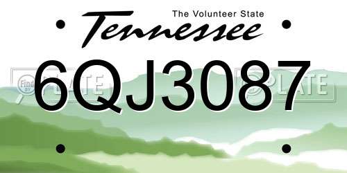 6QJ3087 Tennessee License Plate