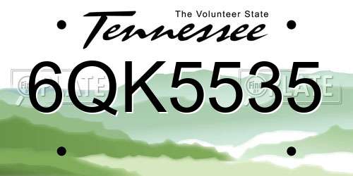 6QK5535 Tennessee License Plate