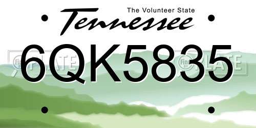 6QK5835 Tennessee License Plate