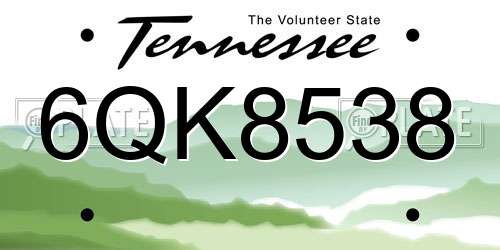 6QK8538 Tennessee License Plate