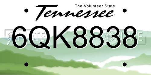 6QK8838 Tennessee License Plate