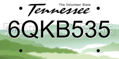 6QKB535 Tennessee License Plate