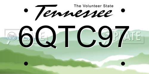 6QTC97 Tennessee License Plate